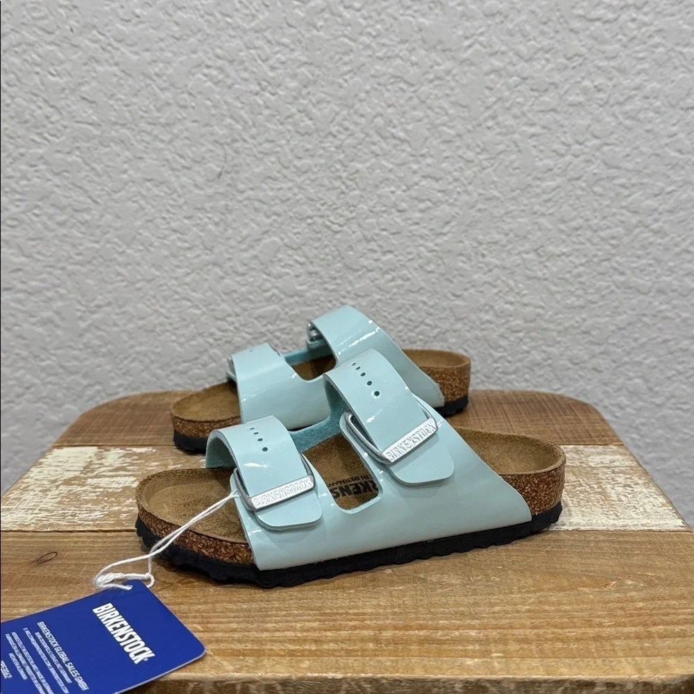 Birkenstock Arizona Kids Patent Surf Green Sandals